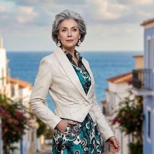 White Leather Jacket 42